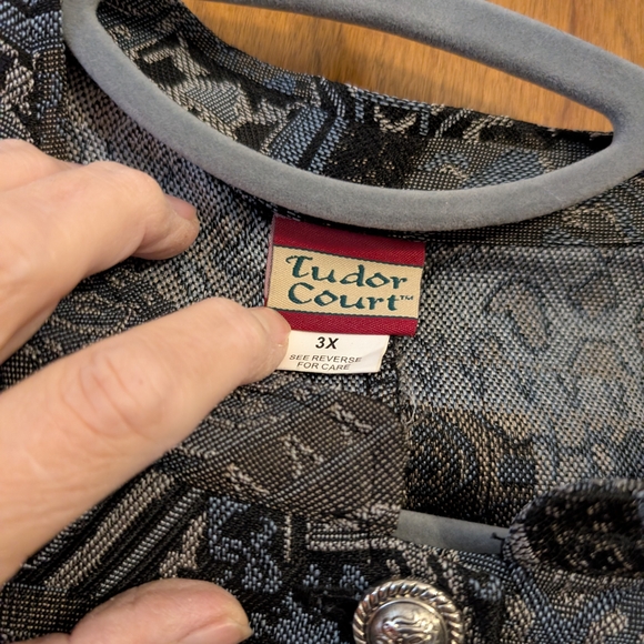 Tudor Court Black and Gray Patterned Jacket - Picture 3 of 10